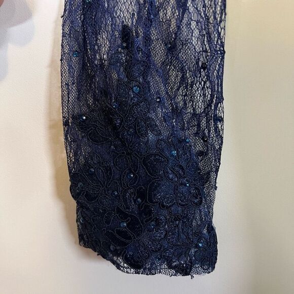 NWT Mac Duggal Midnight Sweatheart Lace Gown Size 18W - Picture 12 of 15